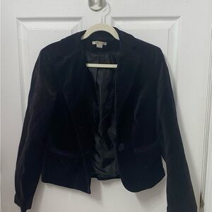 Black Velvet dress Jacket with mini pockets.